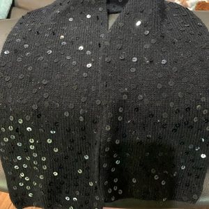 Sequin Black 30” Scarf